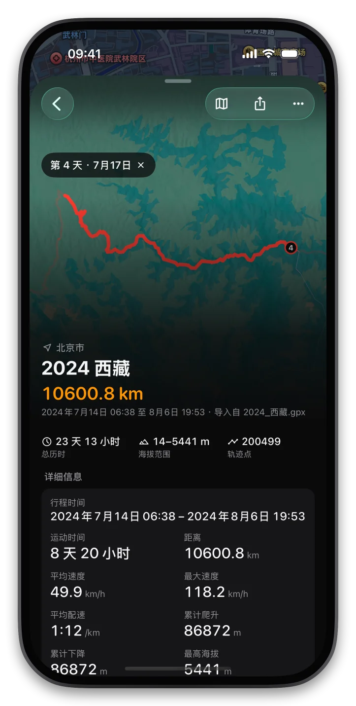 只看某一天的路线